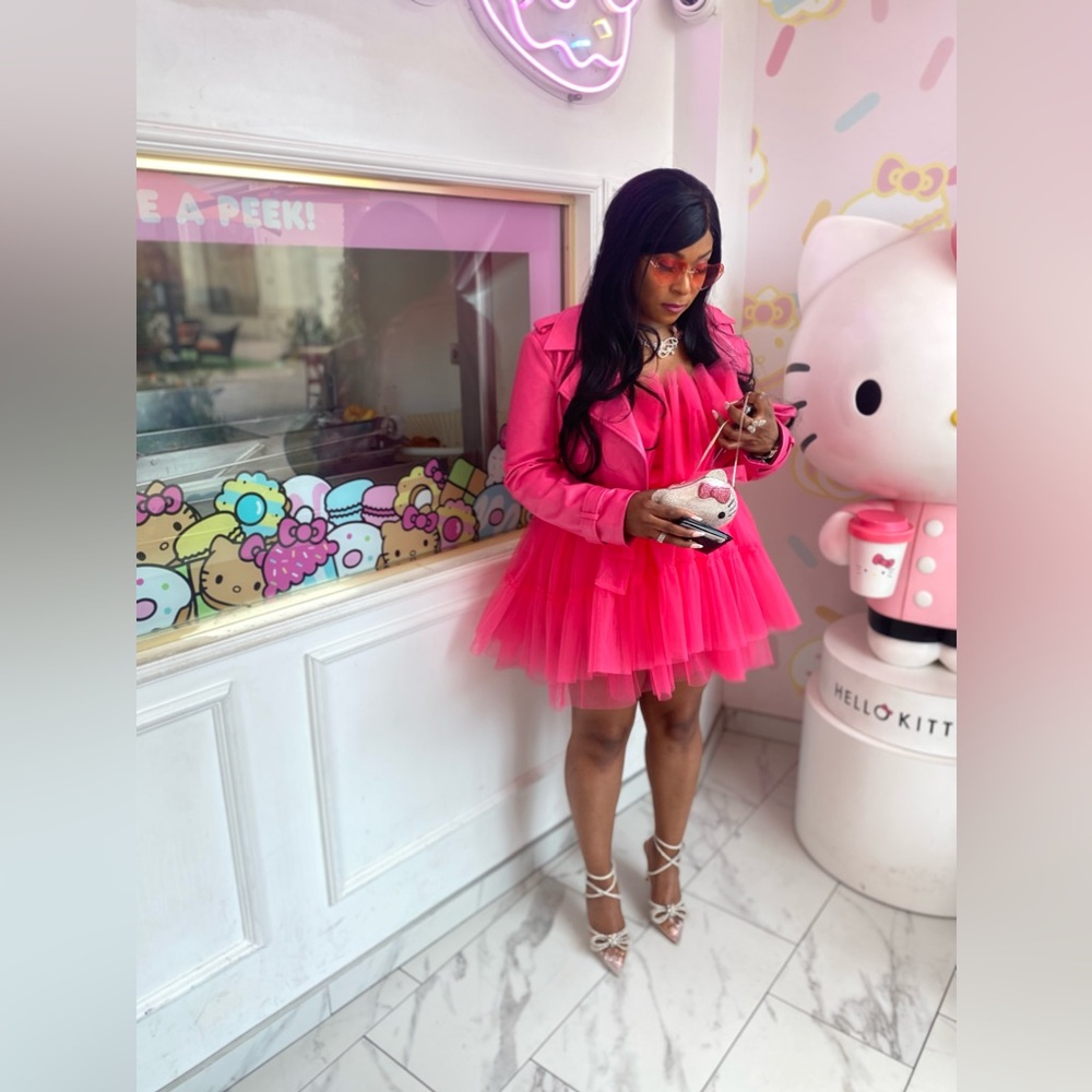 Exclusive Tulle Mini Dress Hot pink